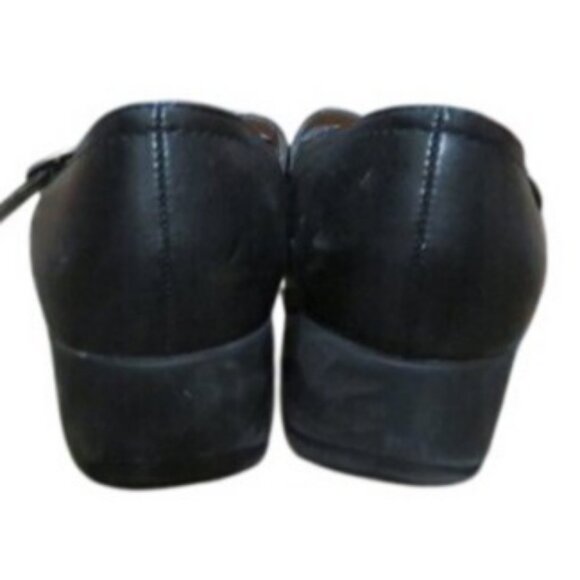 Lifestride Demi Black Vegan Leather Mary Jane Buckle Wedges 8.5 antifatigue - Picture 4 of 12